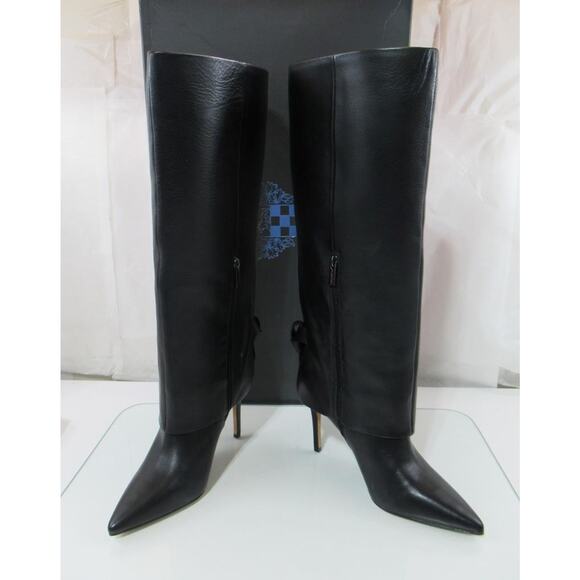 Vince Camuto Kammitie Size 9 Foldover Knotted Back Strap Tall Dress Boots Black - Picture 6 of 8